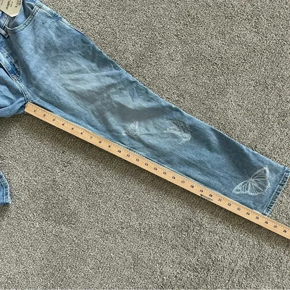 Abercrombie Kids High Rise Straight Jeans‎ Butterfly Size 13/14